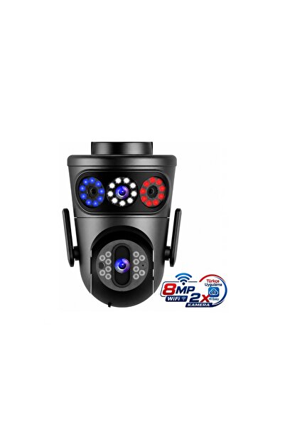 Midcom MPIA Mario 8MP 2 Kamera PTZ WiFi IP 4X Zoom Hareket Takipli Renkli Gece Görüşlü