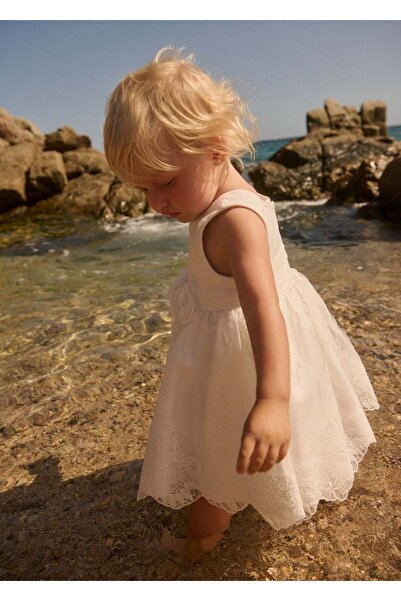 Abel & Lula Mayoral Abel Lula Baby Girl Floral Taffeta Evening Dress White