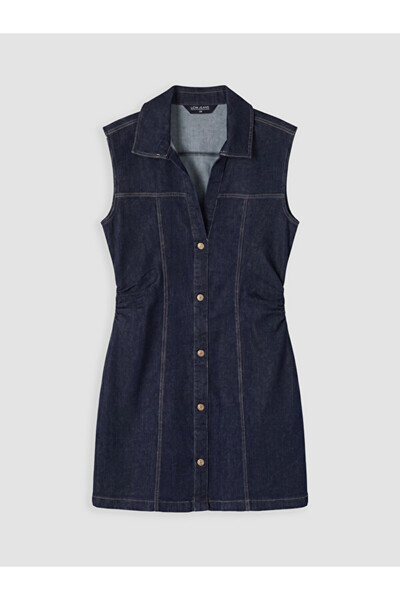 LC Waikiki Rmz Gi̇yi̇m Farkiyla Shirt Roba Collar A-Fit Mini Jean Dress