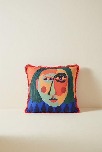 ARİENEL Decorative Throw Pillow Cover |   Nouses |   42 cm |   Double Sided |   Multicolor |   Handmade |   Illustration |   Unique |   Artistic