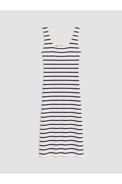 LC Waikiki Peak New Season U-Neck Striped Bodycon Dress