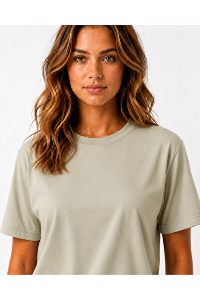 JULİA MODA Women's T-Shirt Plain Gray