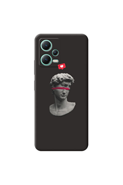 Other Xiaomi Redmi Note 12 Pro 5G Half statue Black Colored Silicone TPU Θήκη