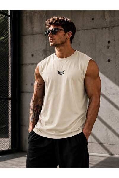caddekombin Men's Summer Themed Mg Printed Zero Sleeve Round Neck T-Shirt / T...