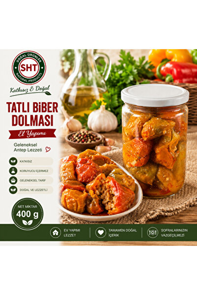 EL YAPIMI ÖZEL ANTEP USULÜ ZEYTİNYAĞLI TATLI BİBER DOLMASI 400 GR