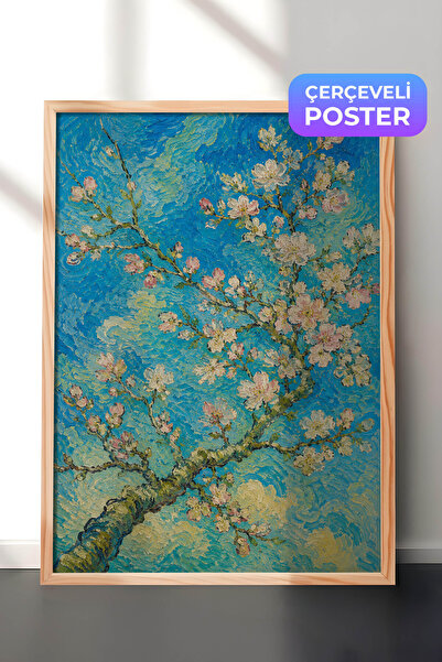 Zestia Van Gogh inspirisana zidna slika "Cvetanje badema", efekat uljane boje...