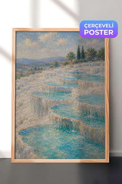 Zestia Zidna slika inspirisana Monetovim pejzažem Pamukkale, impresionistički...
