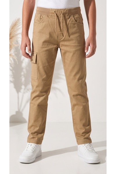 miviko Školske pantalone za dečake, lanena tkanina, bež boja, super kvalitetn...