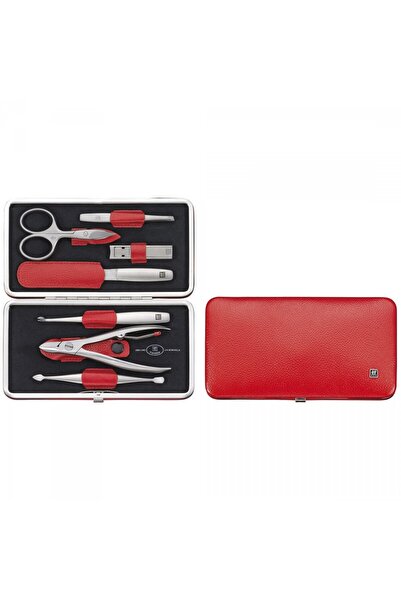 ZWILLING Set de ingrijire a unghiilor, Zwilling, 7 piese, etui din piele rosie