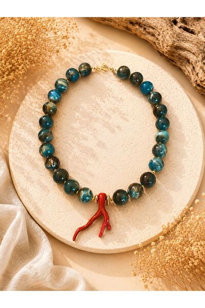 Marka Coral Tipped Ebruli Women's Necklace