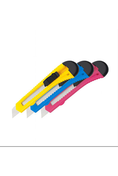 Master Maket Bıçağı 18mm Plastik Gövde Kilitli Segmentli Kesici Esnaf Hobi Of...