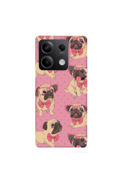 Other Xiaomi Redmi Note 13Pro 5G Dog Spectacled Pink Colored Silicone TPU Θήκη