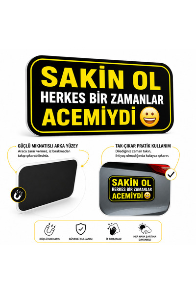 Mega Oto Market Acemi Şoför - Acemi Sürücü Magneti Tak Çıkar Manyetik Araba B...