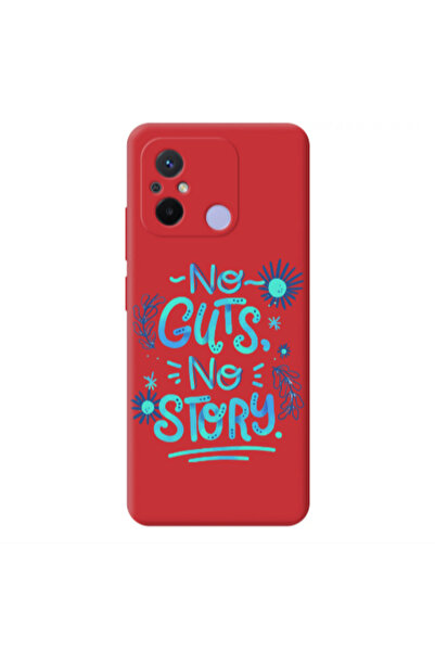 Other Xiaomi Redmi 12C No guts no story Red Colored Silicone TPU Θήκη