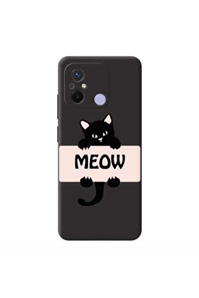 Other Xiaomi Redmi 12C Meow Black Colored Silicone TPU Θήκη