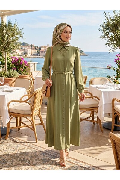 Avana collection BOYDAN DÜĞMELİ ELBİSE