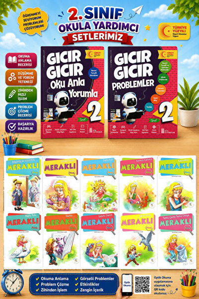 5 Renk Yayınları 2.Sınıf Oku Anla Yorumla + Problemler + Meraklı Minik Hikaye...