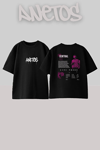 Anetos Central Cee_66 dizajn, štampana oversize crna majica