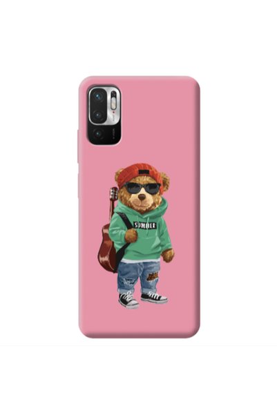 Other Xiaomi Redmi Note 10 Pro 5G Summer Tedy Pink Colored Silicone TPU Θήκη
