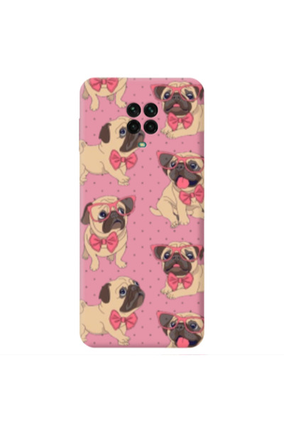 Other Xiaomi Redmi Note 9 Pro Dog Spectacled Pink Colored Silicone TPU Θήκη