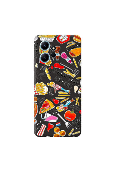 Other Xiaomi Redmi Note 12 4G Snack attack Black Colored Silicone TPU Θήκη
