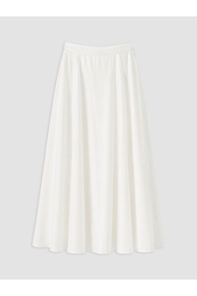 LC Waikiki Xside White High Waist Flared Skirt
