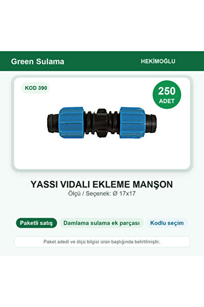 HEKİMOĞLU Flat Screw Insert Sleeve Ø 17X17 250 Pieces Package Code 390