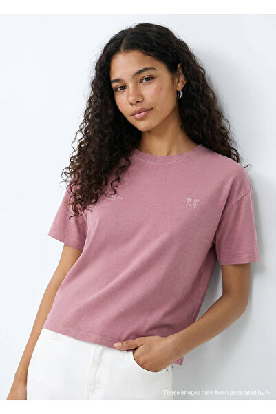 Mango Teen %100 pamuk çizim detaylı tişört