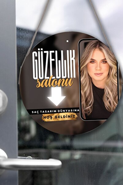 SHELİFE Znak za staklena vrata salona lepote, dekoracija ženskog frizerskog s...