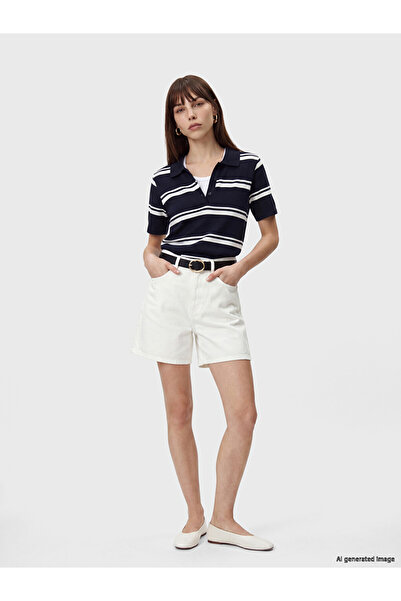 LC Waikiki White High Waist Women's Jean Shorts