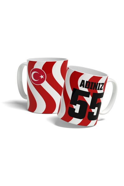offside Samsun Bardak Kırmızı Beyaz Taraftar Kupa Forma Tasarımlı Kişiye Özel...