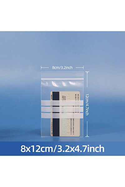 Choice3 8x12cm Writable Self-Sealing Bags 100pcs, Transparent Storage Bags fo...