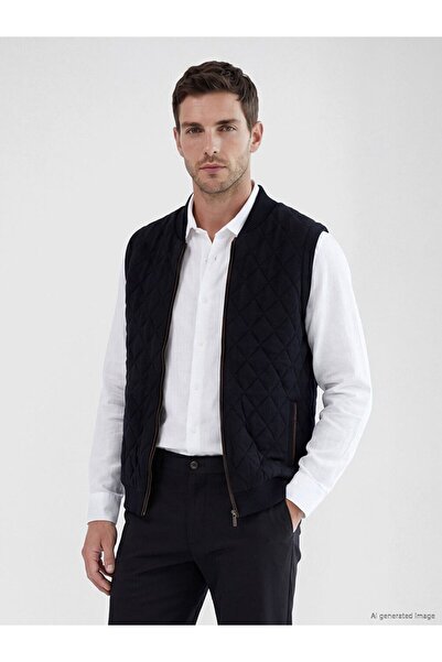 LC Waikiki Lcwaikiki Classic Navy Blue Standard Fit College Collar Men's Knit...
