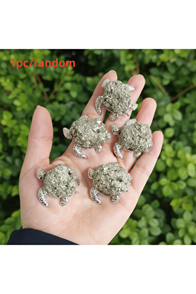 Choice turtle 1pc Natural Pyrite Stone Turtle Ornament Home Desktop Animal De...