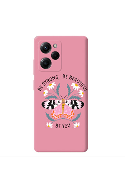 Other Xiaomi Poco X5 Pro Be Strong Pink Colored Silicone TPU Θήκη