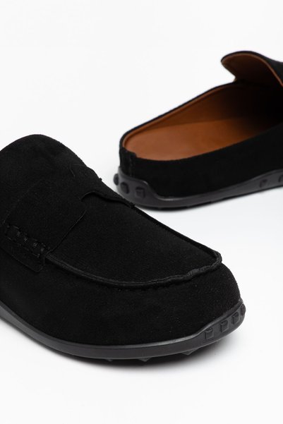 Hayalimdeki Ayakkabı Ugan Women's Black Suede Poly Sole Detailed Slippers