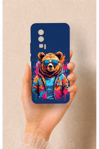 Vip Case Poco F5 Pro Compatible Bear Patterned Silicone Case with Glasses