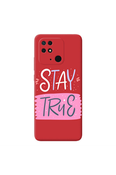 Other Xiaomi Redmi 10C Stay True Red Colored Silicone TPU Θήκη