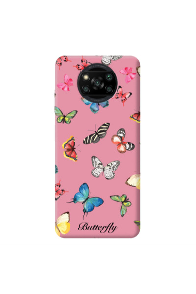 Other Xiaomi Poco X3 /X3 Pro Mixed Butterflys Pink Colored Silicone TPU Θήκη