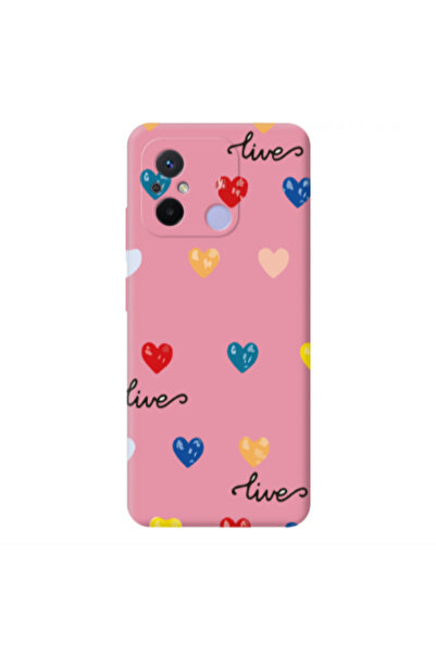 Other Xiaomi Redmi 12C Heart Lives Pink Colored Silicone TPU Θήκη
