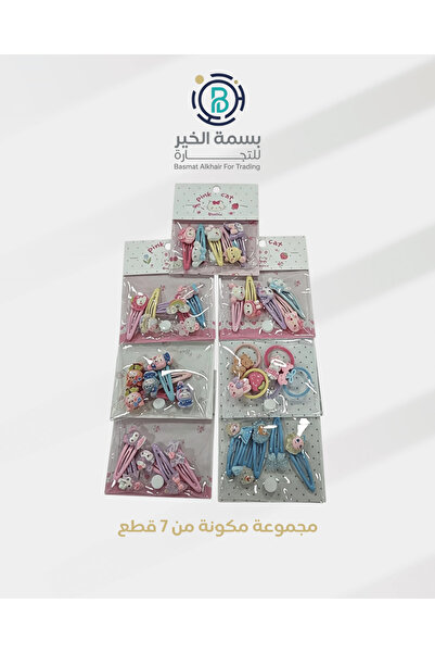 basmh مجموعة مشابك شعر مكونة من 7 أطقم متنوعة الأشكال والألوان