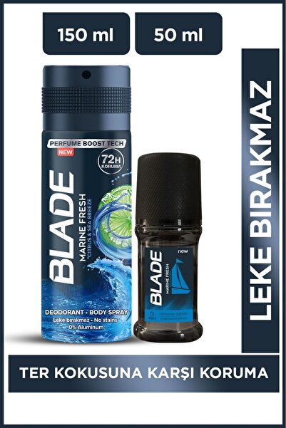 Blade Marine Fresh Deodorant 150 ml + Roll On 50 ml Erkek İkili Set