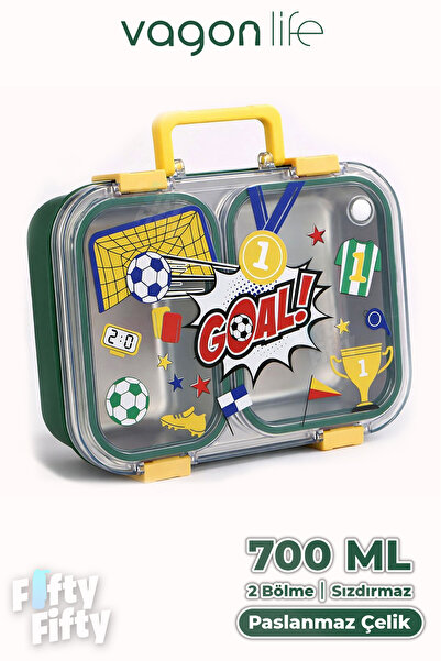 Vagonlife 700 ML Paslanmaz Çelik İki Bölme Bento Lunch Box Yeni Nesil Sefer T...