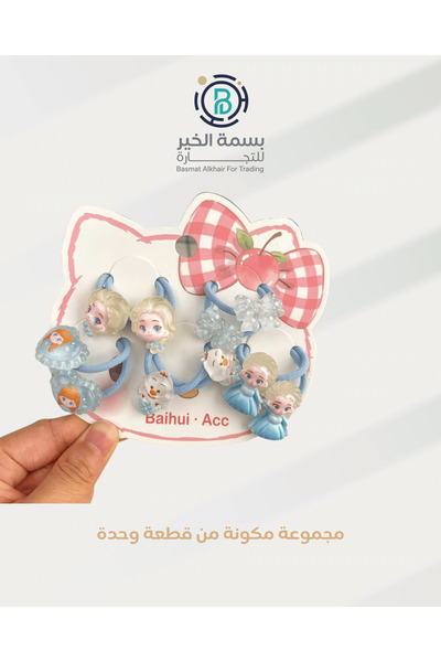 basmh مجموعة مشابك شعر 5 قطع ربطات للفتيات متعددة الأشكال والألوان