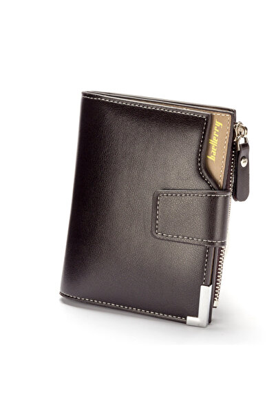 Choice1 Coffee Multifunctional Men's Short Wallet with Zippered Coin Pocket o...