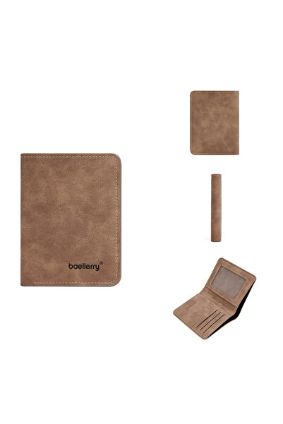 Choice3 Brown Baellerry Men's Thin Sanded Leather Wallet Casual Business Mult...