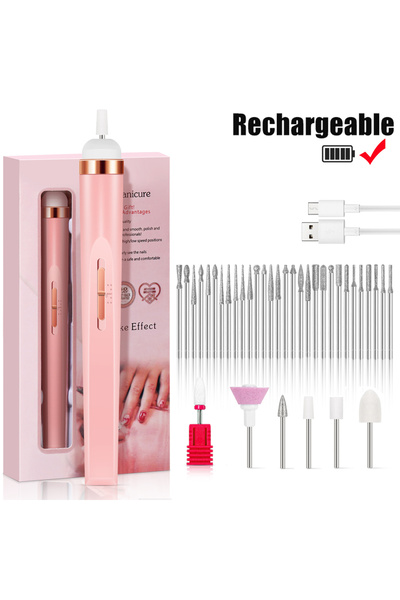 Choice5 Pink-Max YIKOOLIN Portable Nail File Care Electric Nail Drill with 4 ...