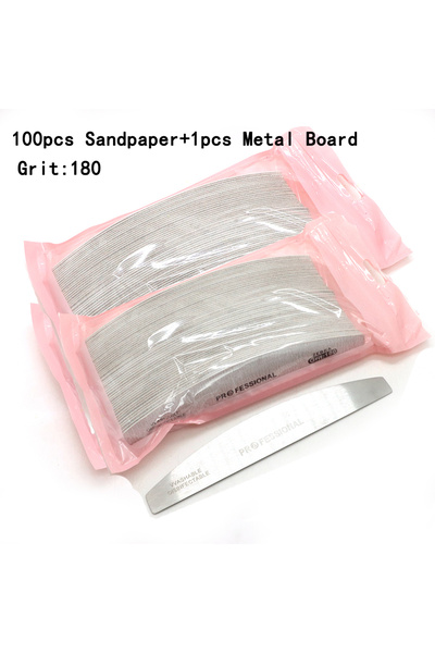 Choice 180Grit with Metal 100pcs Disposable Grey Half Moon Professioanl Remov...
