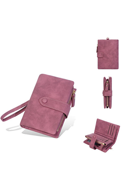 Choice8 Dark Red Baellerry Women Short Wallets Top Quality Card Holder Snap B...