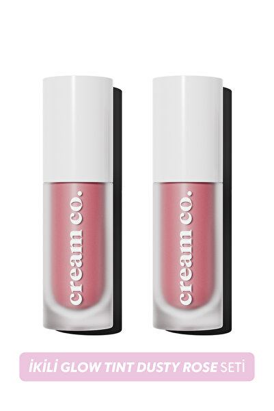 Cream Co. İkili Glow Tint Dusty Rose Seti Gülkurusu Allık Ruj Göz Farı Nemlen...